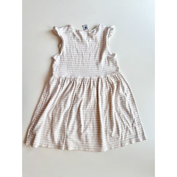 Girls' PETIT BATEAU White Pink Striped Cotton Jersey Tank Dress, Size 10 - Picture 7 of 13